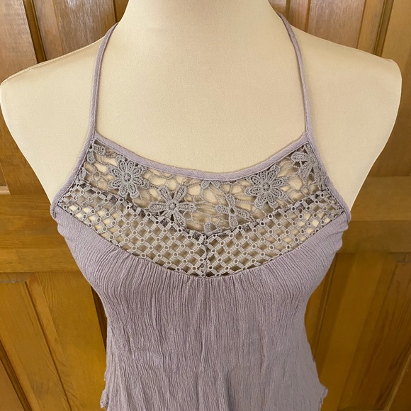 Double Xero Lavender Tope Pattern Halter Top Size S - Picture 3 of 8